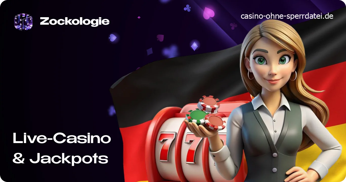 Vielseitige Casino-Spielauswahl bestehend aus Spielautomaten, Live-Tischen und Jackpots.
