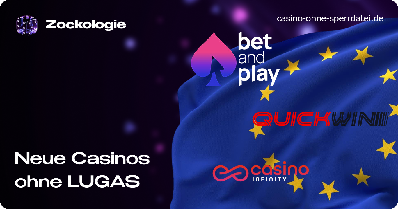 Liste und moderne Logos der neuesten LUGAS-freien Online-Casinos auf dem Markt für das Jahr 2026.