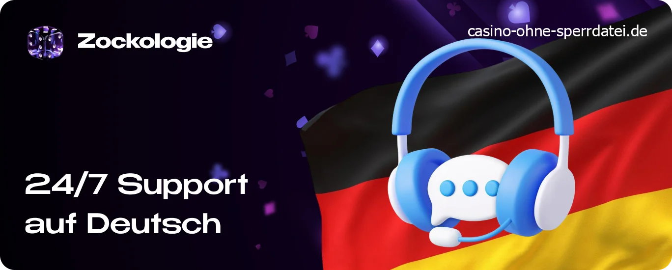 Support-Mitarbeiter im Live-Chat eines Online-Casinos für deutschsprachige Kunden.